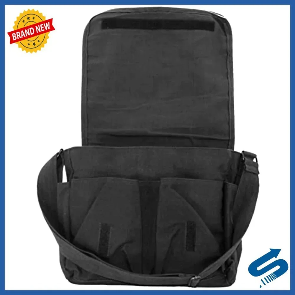 Heavyweight Cotton Canvas Military Messenger Bag Classic Unisex Adjustable Strap
